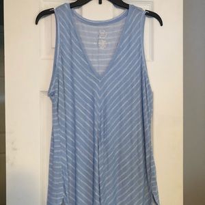 Striped V Neck Swing Tank